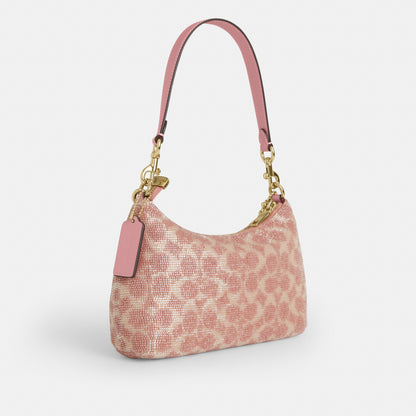 Teri Shoulder Bag In Signature Beaded Satin