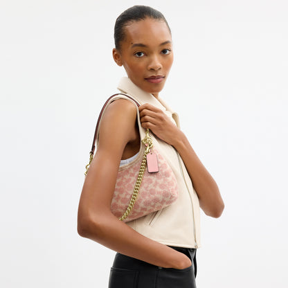 Teri Shoulder Bag In Signature Beaded Satin
