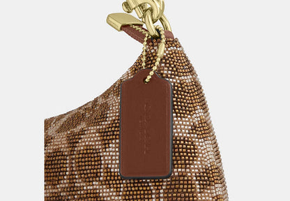Teri Shoulder Bag In Signature Beaded Satin