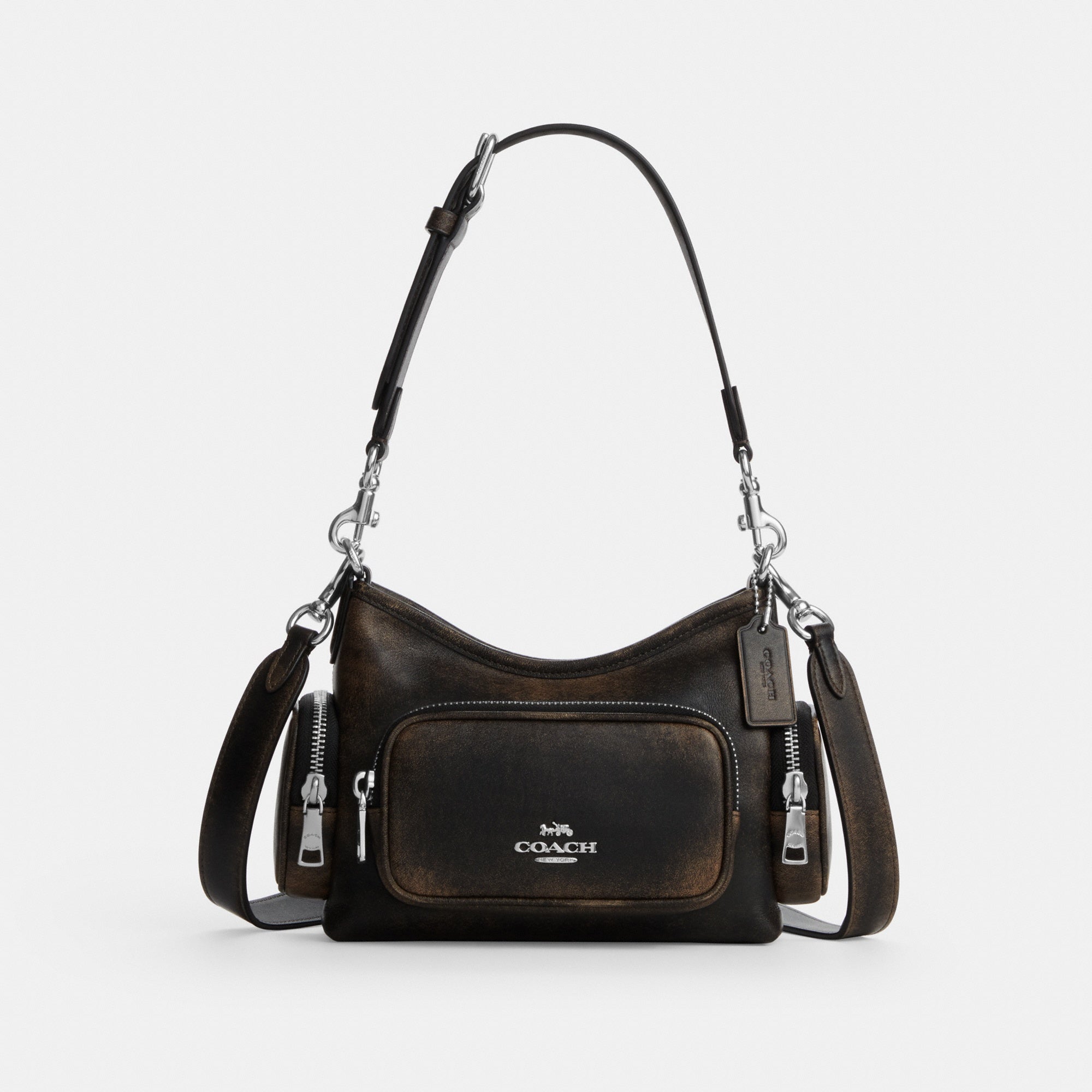 Laurel Shoulder Bag 22 With Pockets In Loved Leather