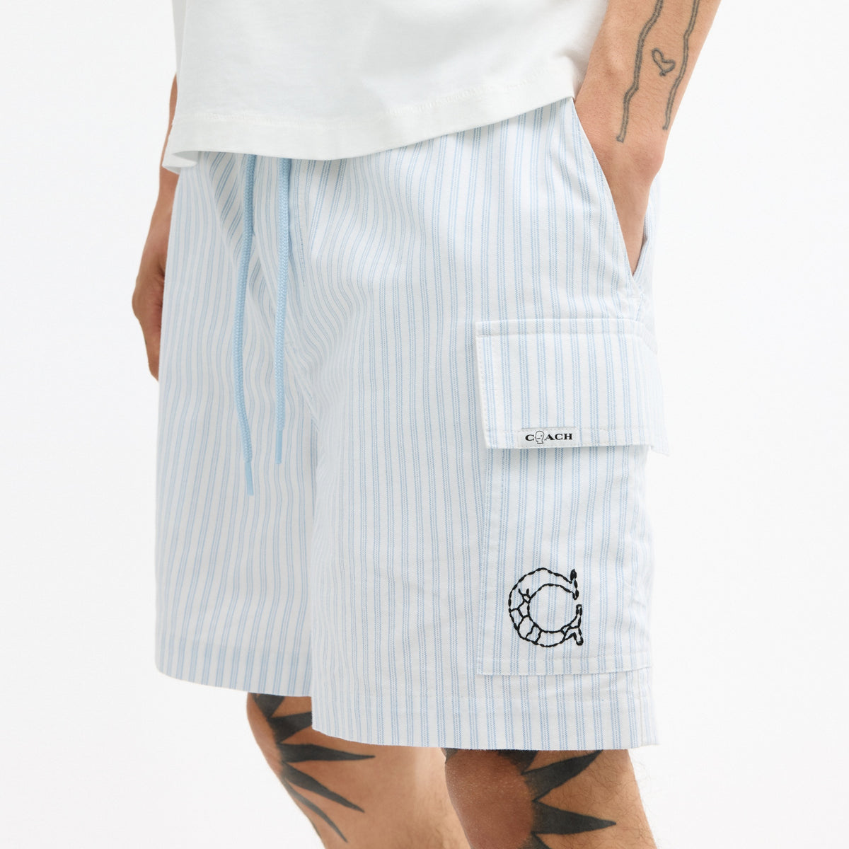 Coach | Brain Dead Striped Camp Shorts