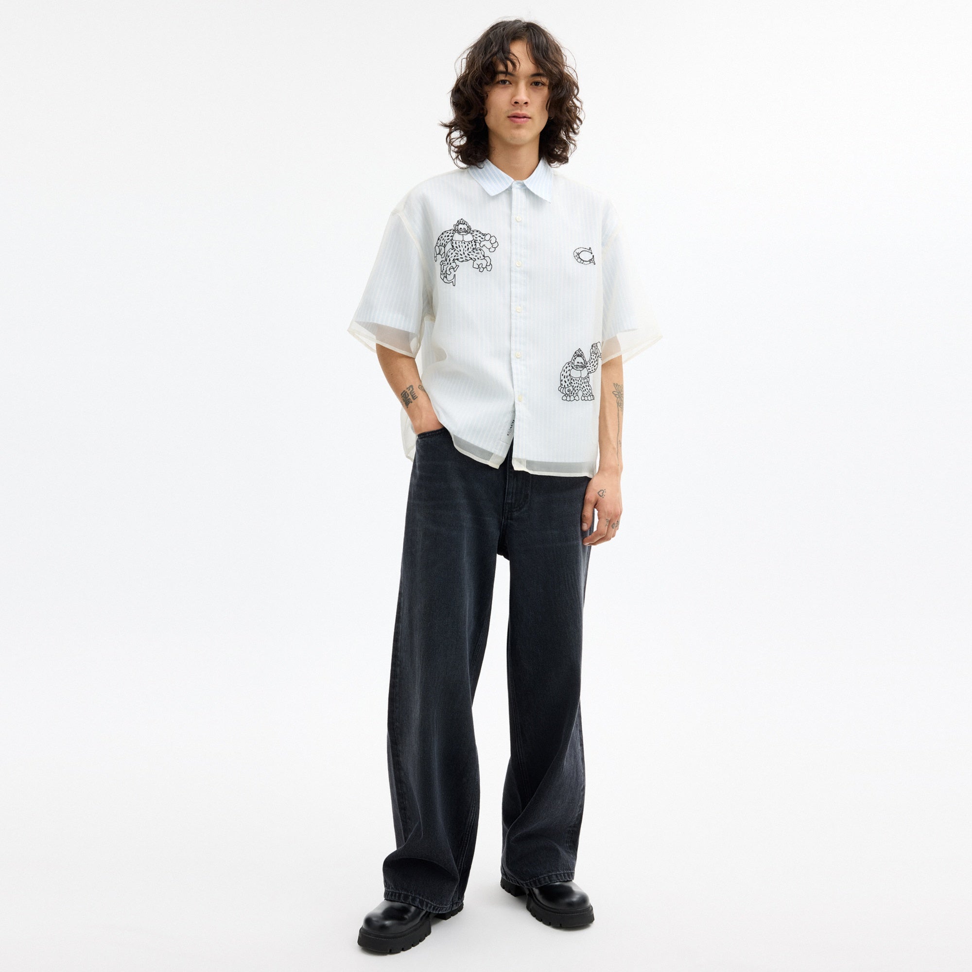 Coach | Brain Dead Striped Camp Shirt