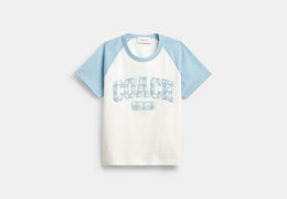 Gingham Sporty Raglan T-Shirt In Organic Cotton