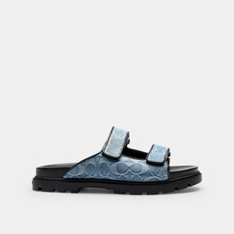 Double Banded Sandal In Signature Denim