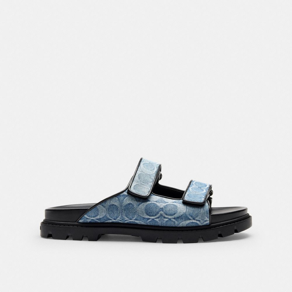 Double Banded Sandal In Signature Denim