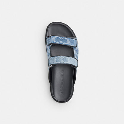 Double Banded Sandal In Signature Denim