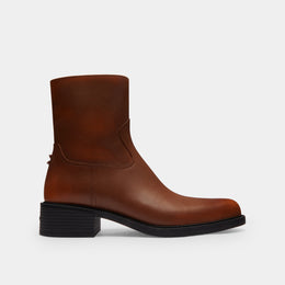 Pointed Toe Bootie In Loved Leather