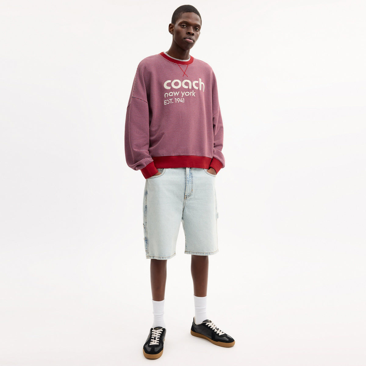 Striped Crewneck Sweatshirt In Organic Cotton