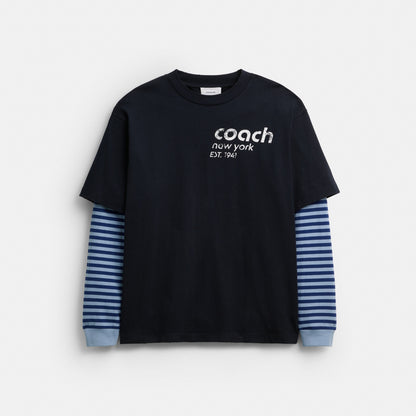 Double Layered Long Sleeve T-Shirt In Organic Cotton