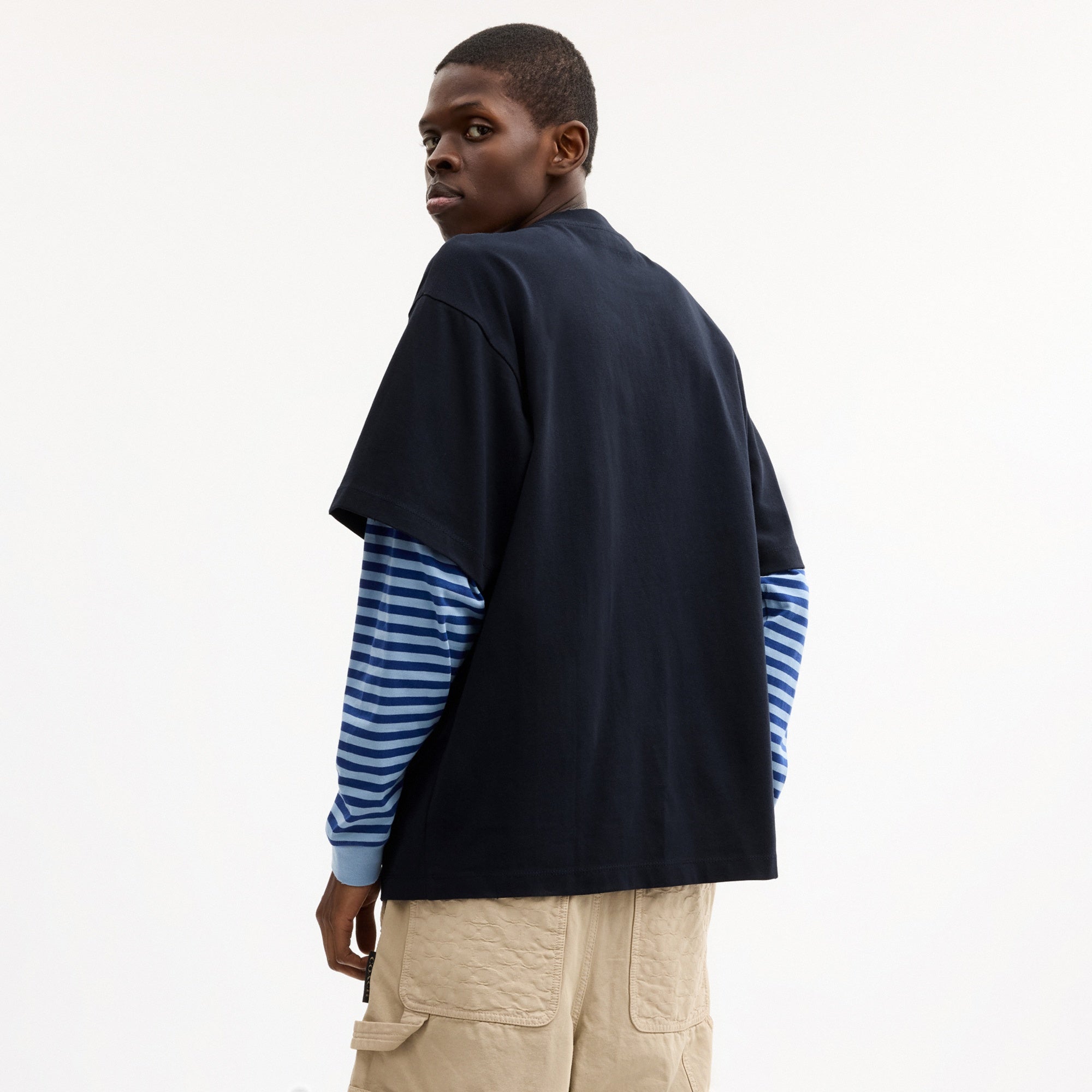 Double Layered Long Sleeve T-Shirt In Organic Cotton