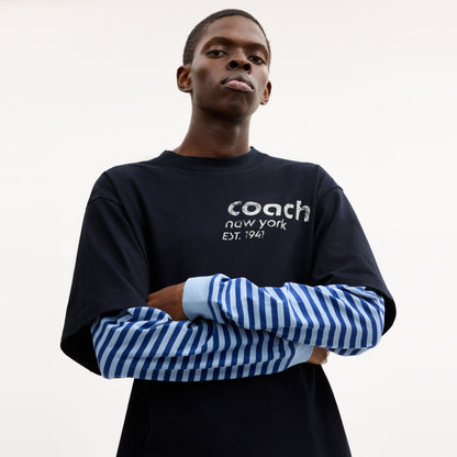 Double Layered Long Sleeve T-Shirt In Organic Cotton