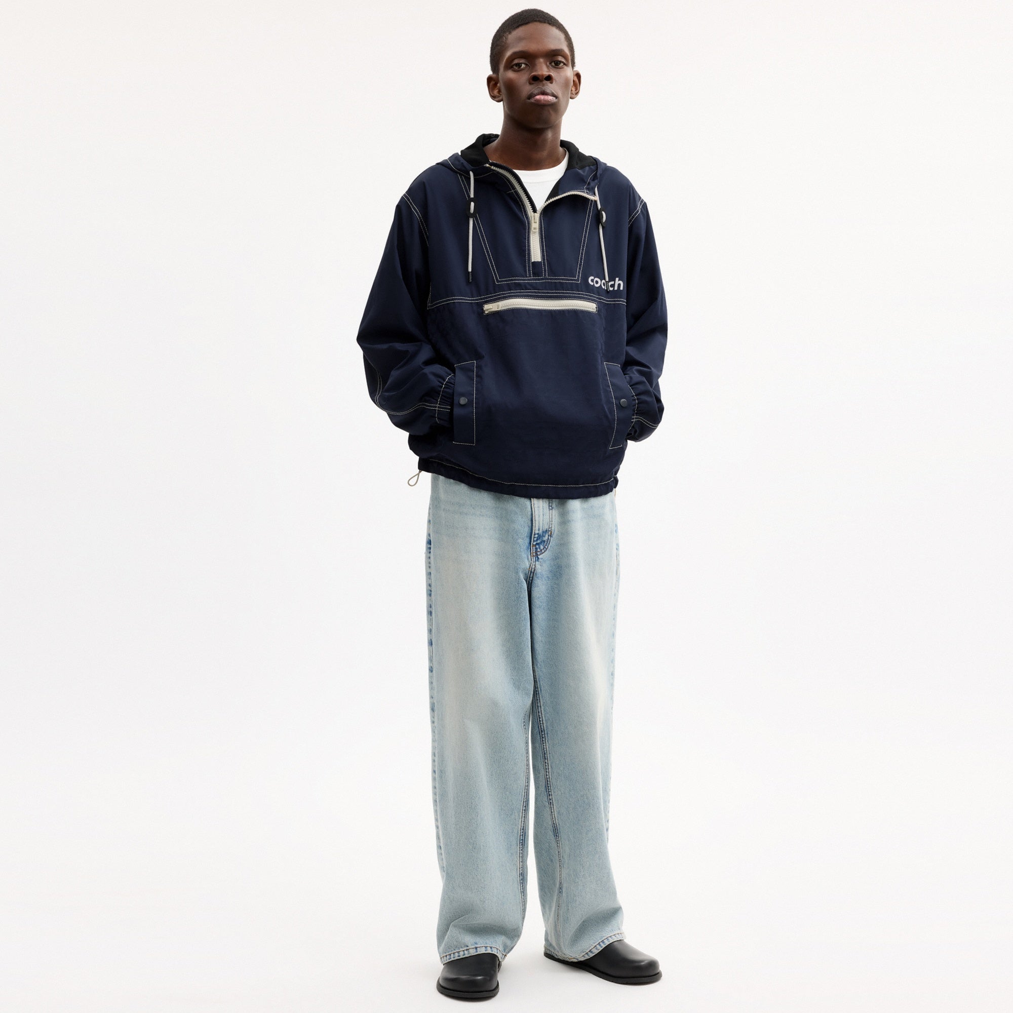 Half Zip Windbreaker In Recycled Polyester