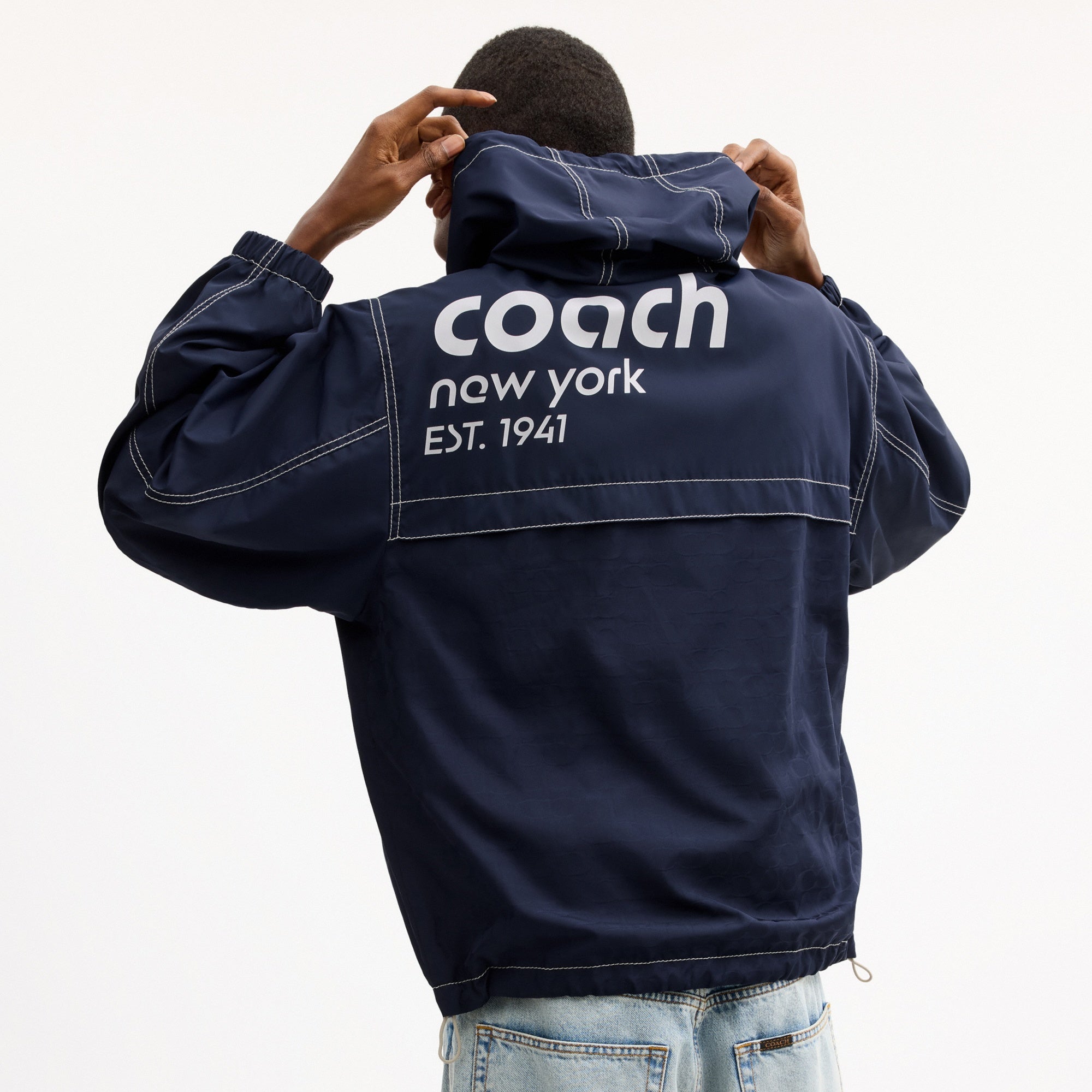 Half Zip Windbreaker In Recycled Polyester