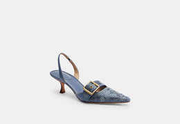 Margot Slingback In Crystal Signature Denim