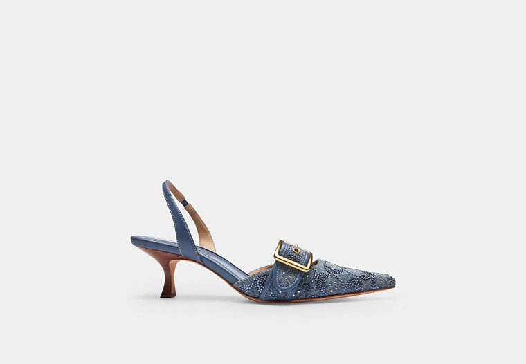 Margot Slingback In Crystal Signature Denim