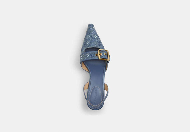 Margot Slingback In Crystal Signature Denim