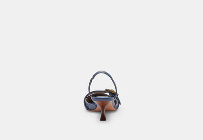 Margot Slingback In Crystal Signature Denim