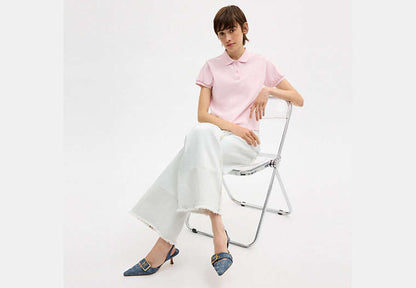 Margot Slingback In Crystal Signature Denim