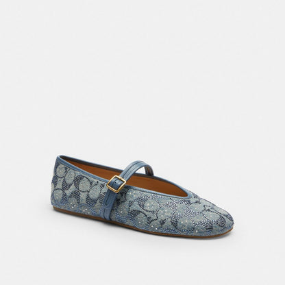 Mary Jane In Crystal Signature Denim