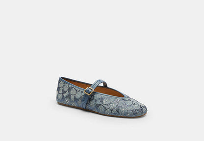 Mary Jane In Crystal Signature Denim