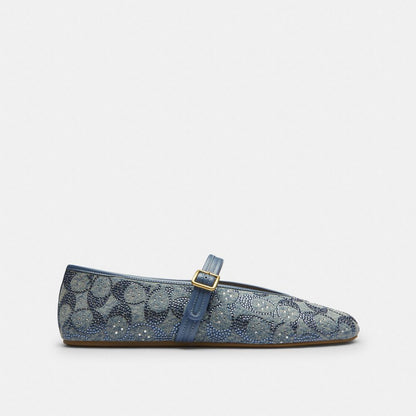 Mary Jane In Crystal Signature Denim