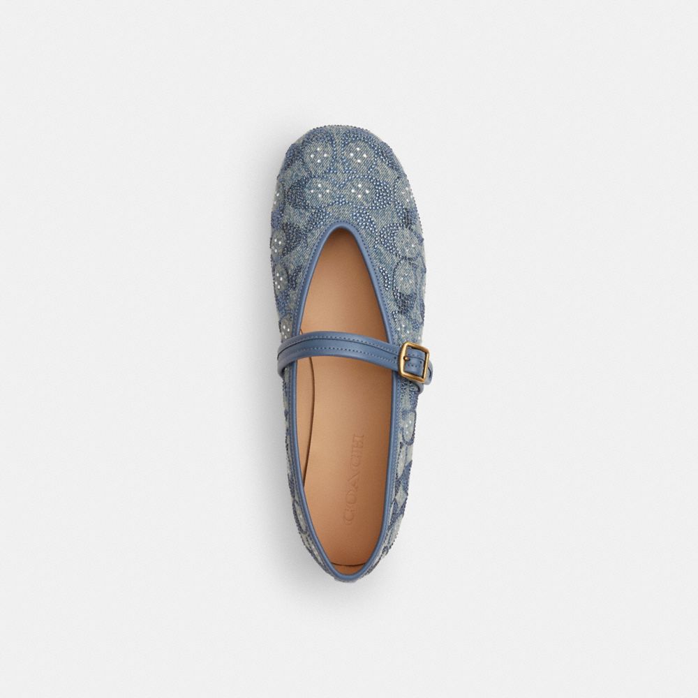 Mary Jane In Crystal Signature Denim