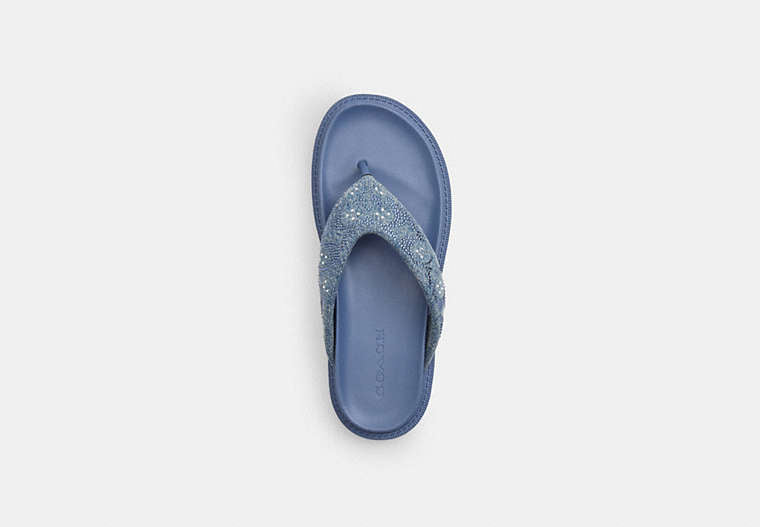 Brynn Thong Sandal In Crystal Signature Denim