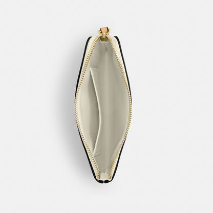 Corner Zip Wristlet In Signature Leather
