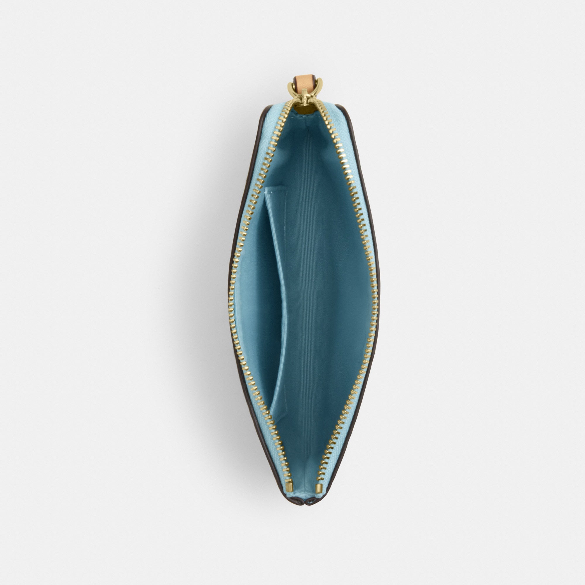 Corner Zip Wristlet In Signature Leather