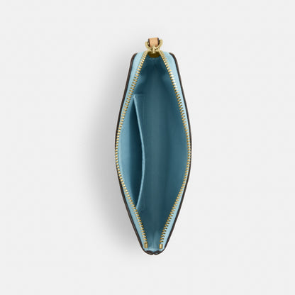 Corner Zip Wristlet In Signature Leather
