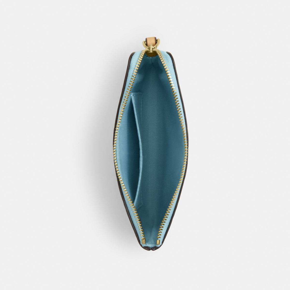 Corner Zip Wristlet In Signature Leather
