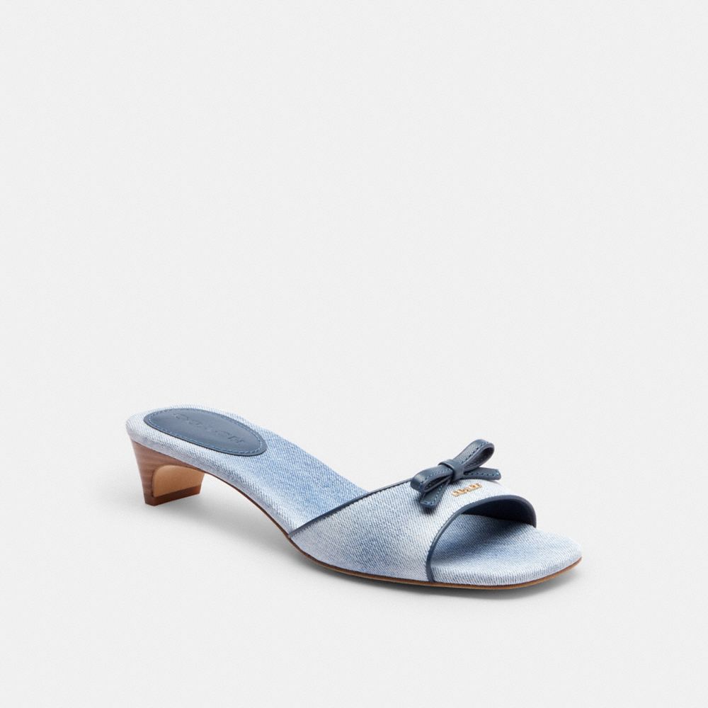 Bow Kitten Heel Sandal In Signature Jacquard