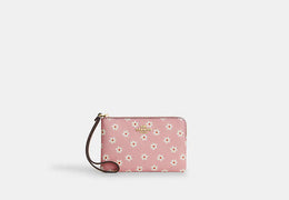 Corner Zip Wristlet With Floral Print