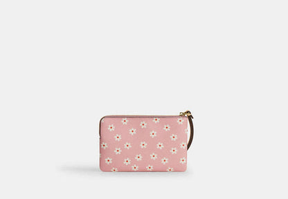 Corner Zip Wristlet With Floral Print