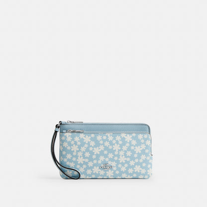 Double Zip Wristlet With Floral Print