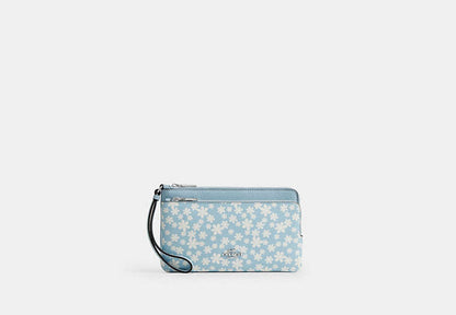 Double Zip Wristlet With Floral Print