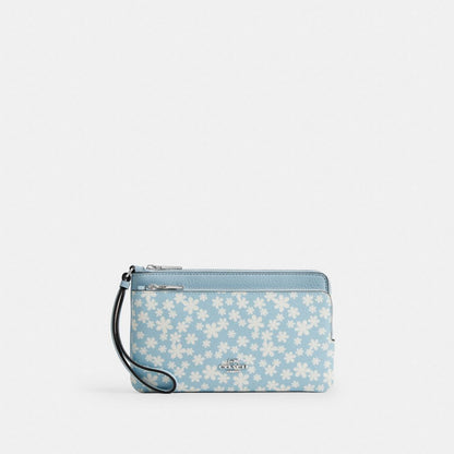 Double Zip Wristlet With Floral Print