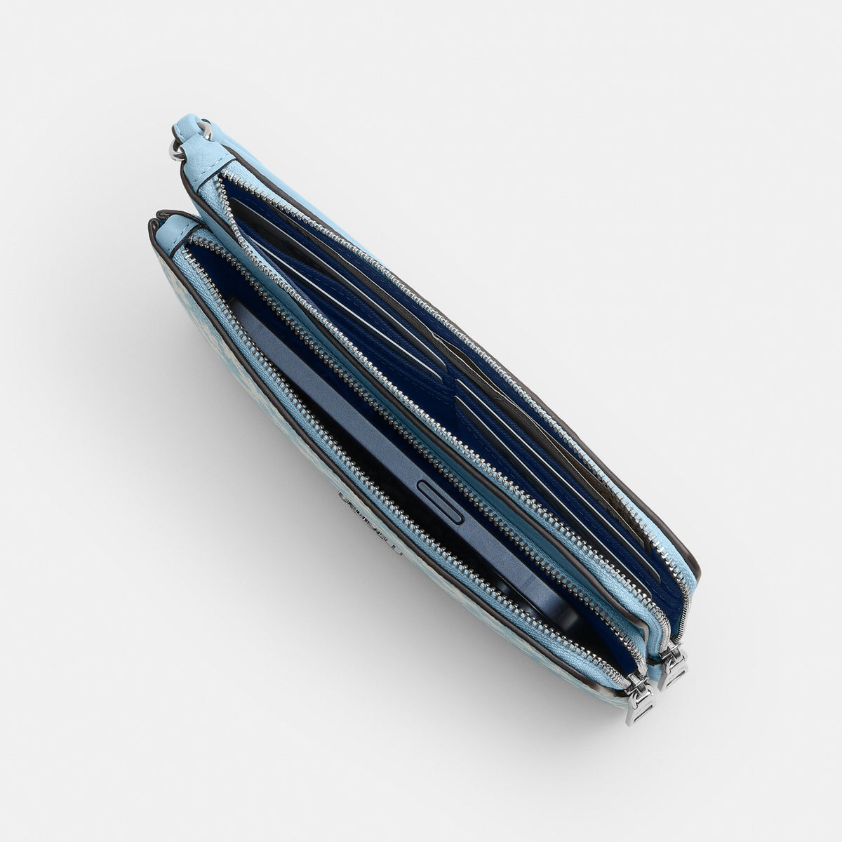 Double Zip Wristlet With Floral Print