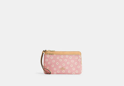 Double Zip Wristlet With Floral Print