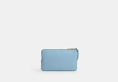 Double Zip Wristlet With Gingham Print