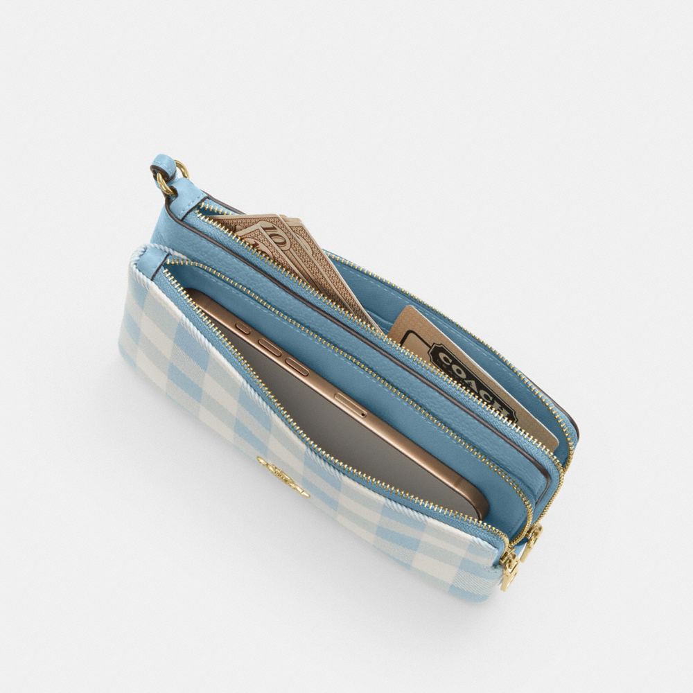 Double Zip Wristlet With Floral Print