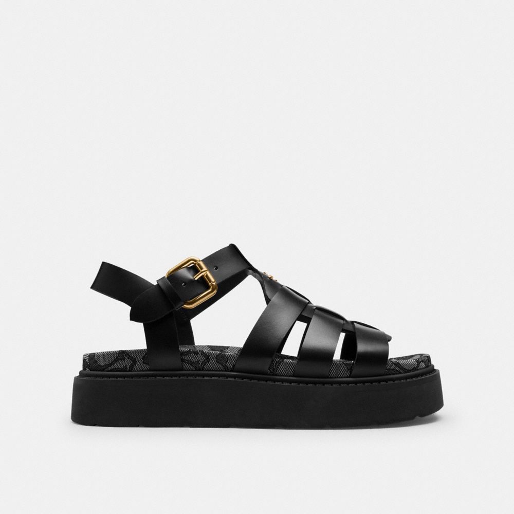 Lucy Lug Sole Sandal In Signature Jacquard