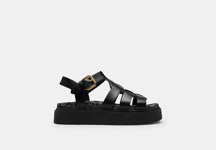 Lucy Lug Sole Sandal In Signature Jacquard