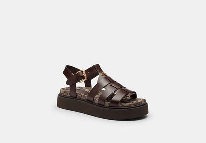 Lucy Lug Sole Sandal In Signature Jacquard