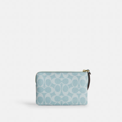 Corner Zip Wristlet In Signature Canvas