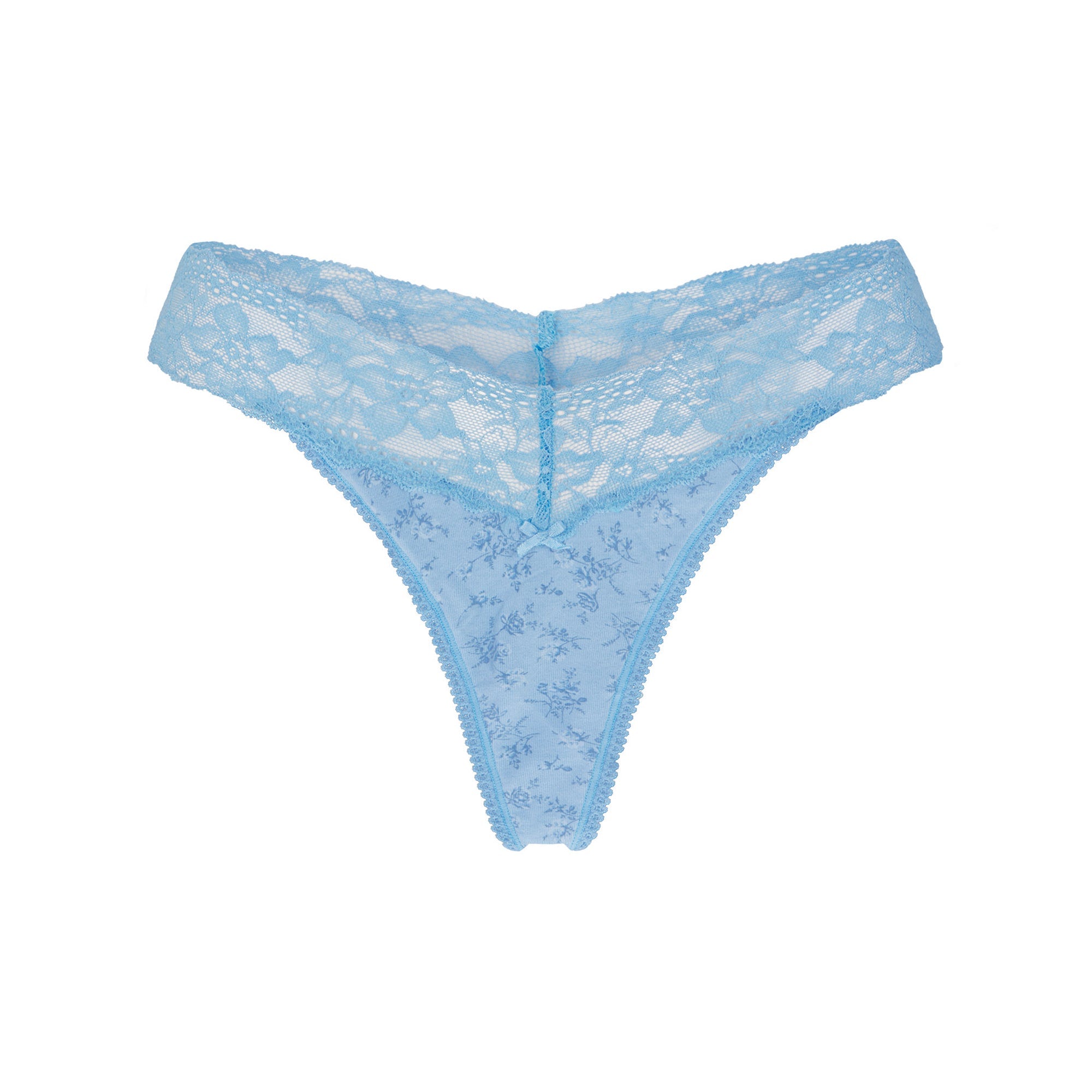 Lightweight Cotton Wide Lace Thong