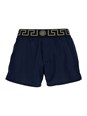 Versace Blue Swimsuit Shorts with Greca Detail in Tech Fabric Man