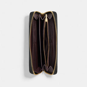 Boxed Long Zip Around Wallet In Signature Leather