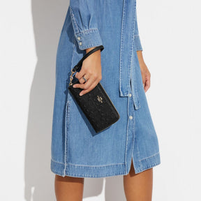 Boxed Long Zip Around Wallet In Signature Leather