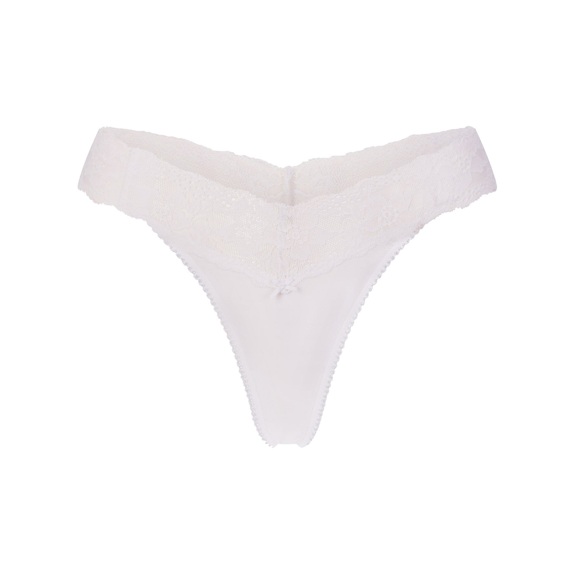 Lightweight Cotton Wide Lace Thong